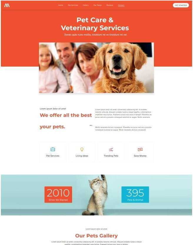 宠物护理服务机构网站html模板 - 网创&网赚 项目教学