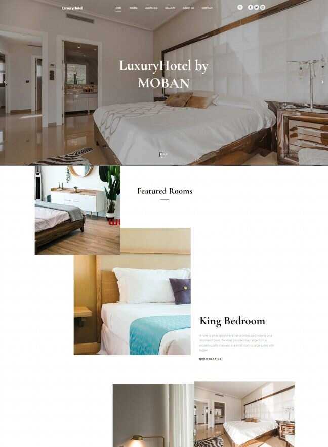 极简风酒店预定服务网站html模板 - 网创&网赚 项目教学