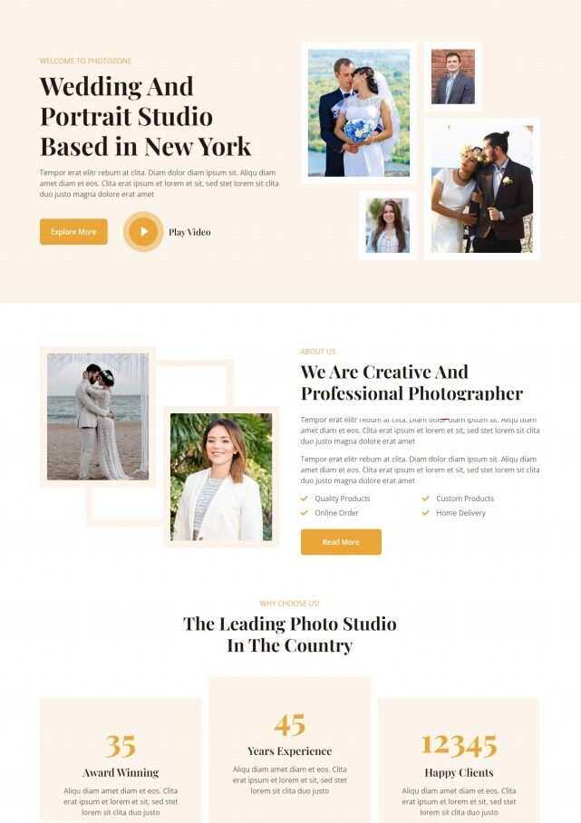 婚纱摄影工作室HTML5网站模板 - 网创&网赚 项目教学
