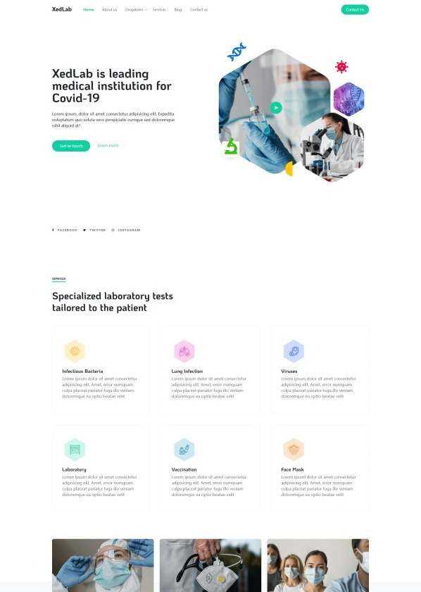 新冠疫苗研发机构网站html模板 - 网创&网赚 项目教学