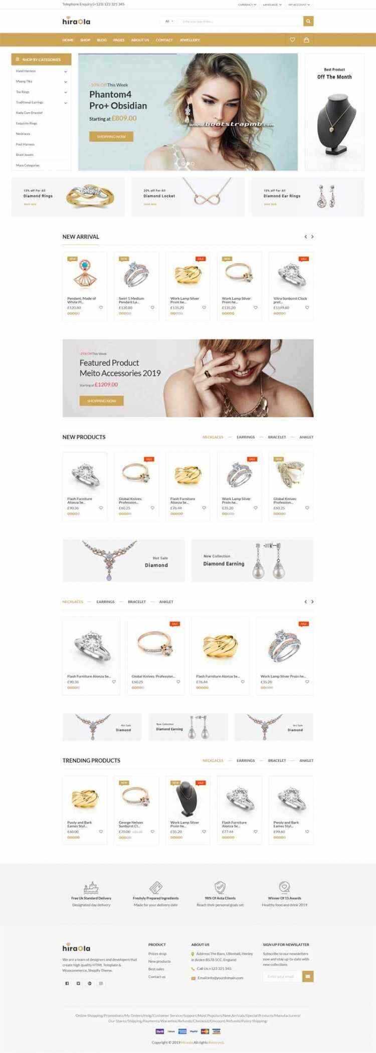 Bootstrap响应式英文珠宝首饰电商 - 网创&网赚 项目教学