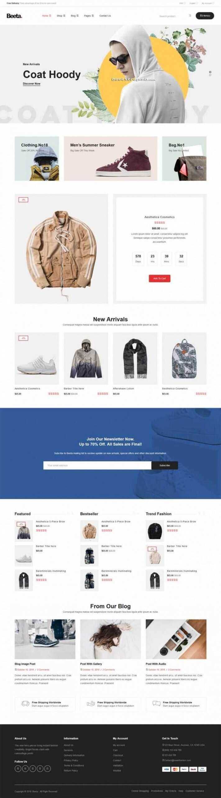 多功能电子商务Bootstrap4响应式HTML5 - 网创&网赚 项目教学