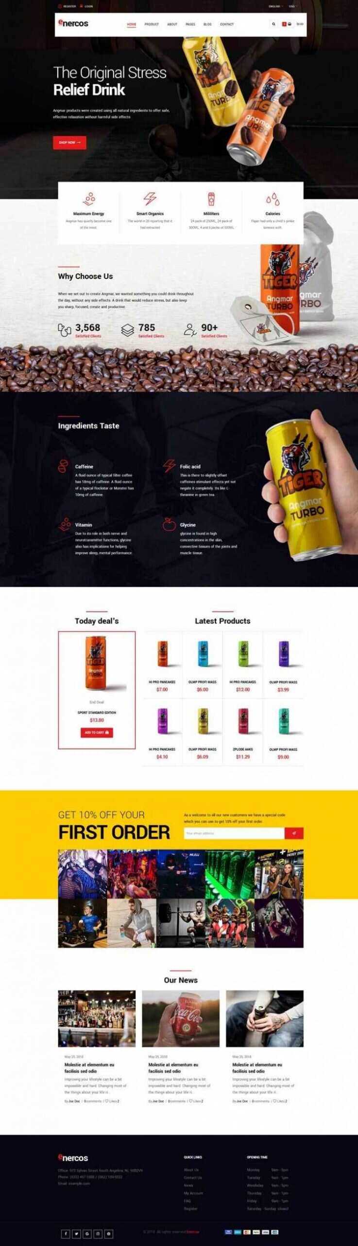 大气响应式运动饮料品牌商城html模板 - 网创&网赚 项目教学