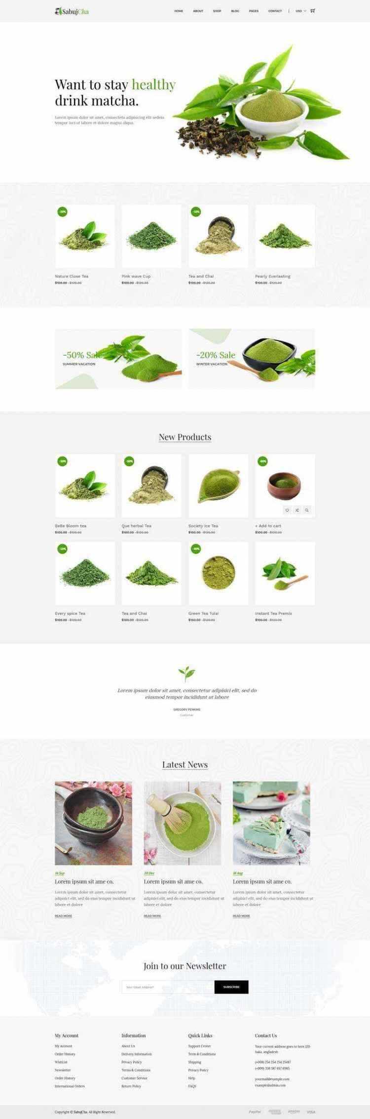 绿色bootstrap响应式茶叶抹茶在线电子商城 - 网创&网赚 项目教学