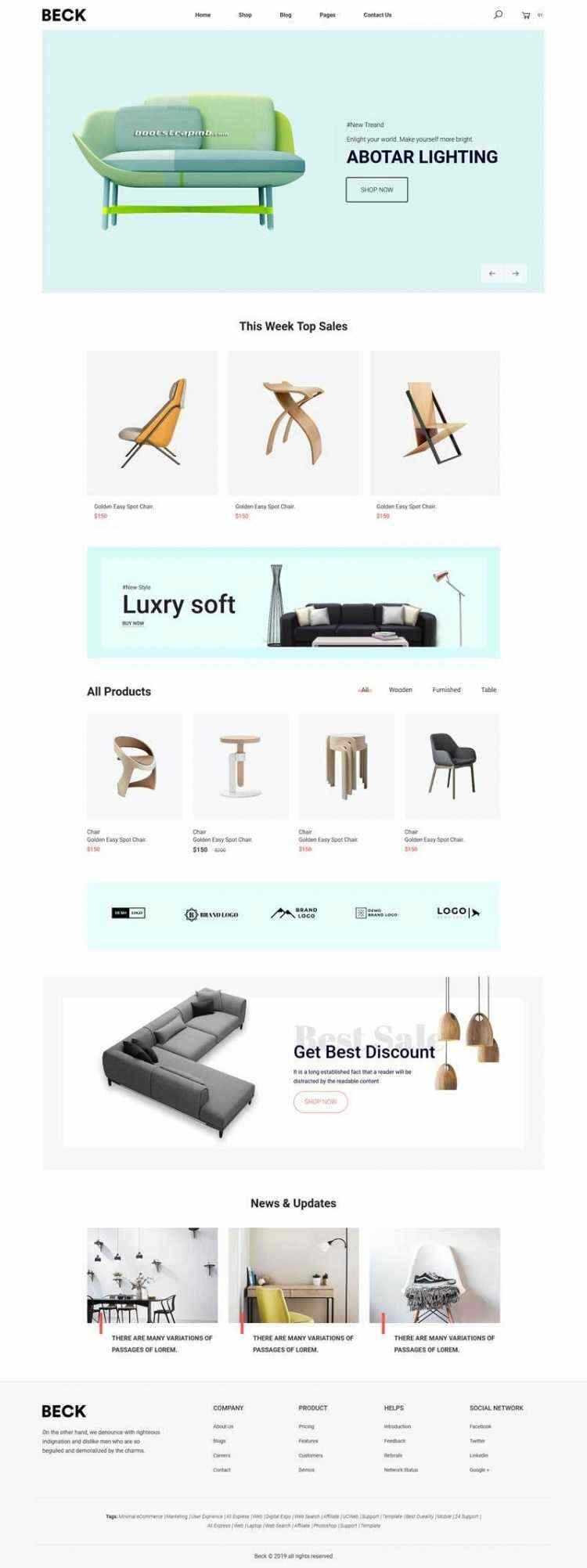 Bootstrap响应式小清新电商家具家居装饰商城 - 网创&网赚 项目教学