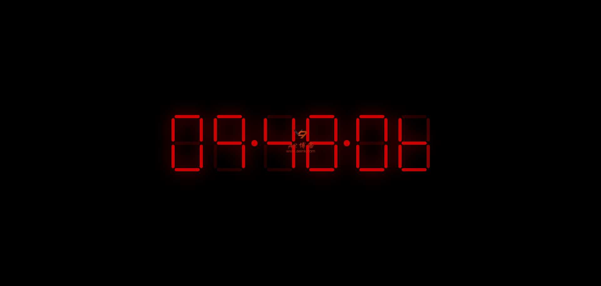 js 红色动态炫酷数字时钟 - 网创&网赚 项目教学