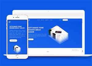 蓝色手机应用设计网站模板下载 - 网创&网赚 项目教学