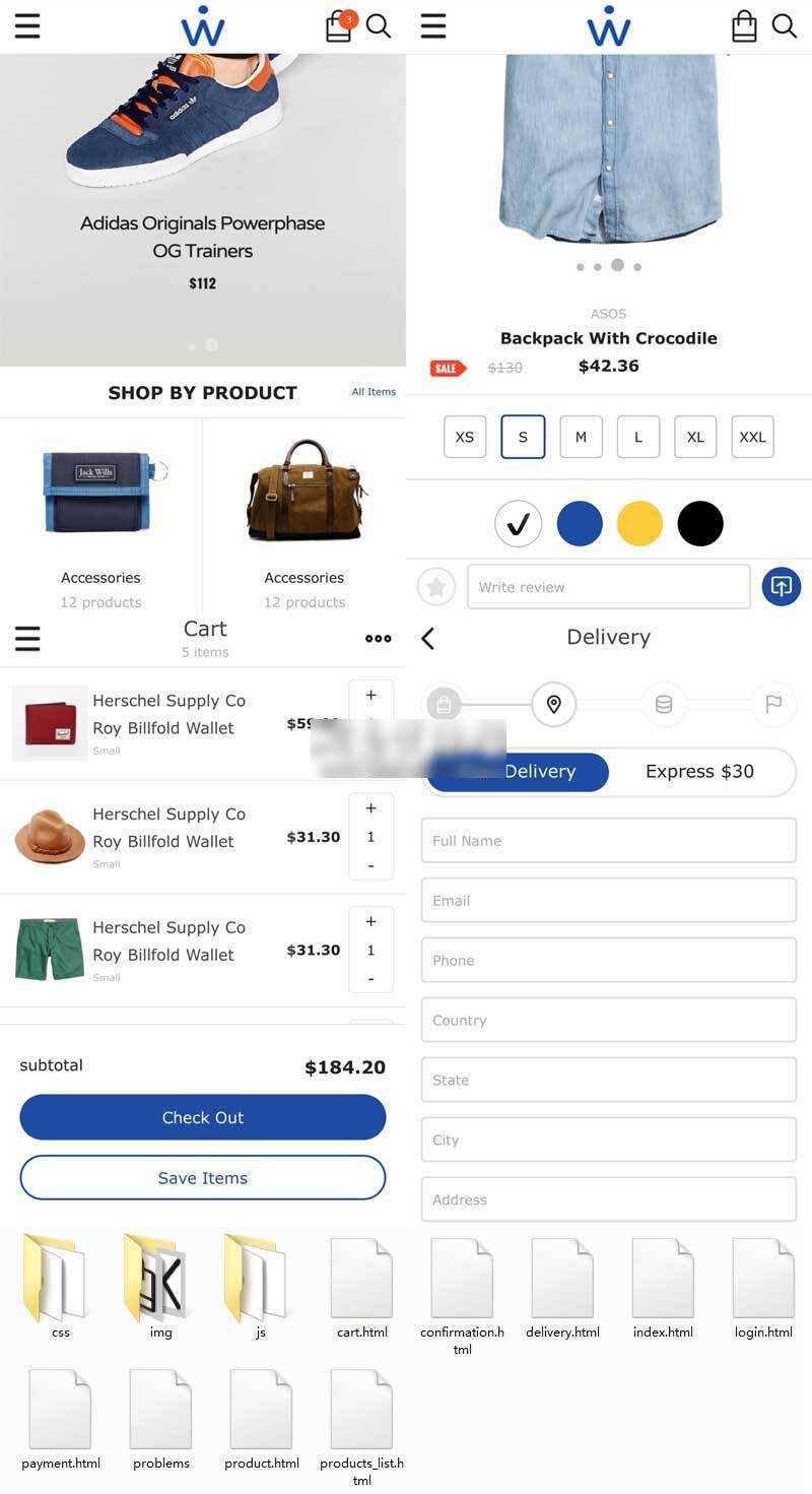 英文简洁的服装箱包购物商城网站手机wap模板 - 网创&网赚 项目教学