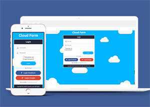宽屏白云背景登录页网站模板下载 - 网创&网赚 项目教学