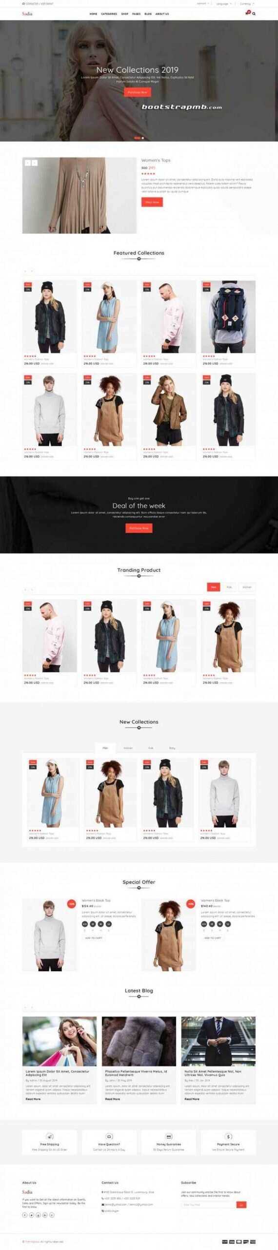 Bootstrap响应式英文服装商城 - 网创&网赚 项目教学