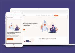 数字产品科技展示响应式网页模板下载 - 网创&网赚 项目教学