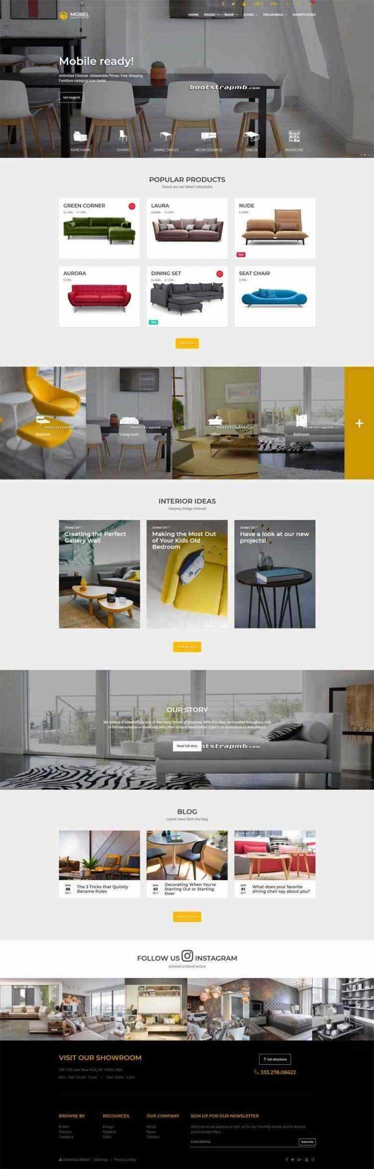Bootstrap响应式在线家具商城电商网站 - 网创&网赚 项目教学