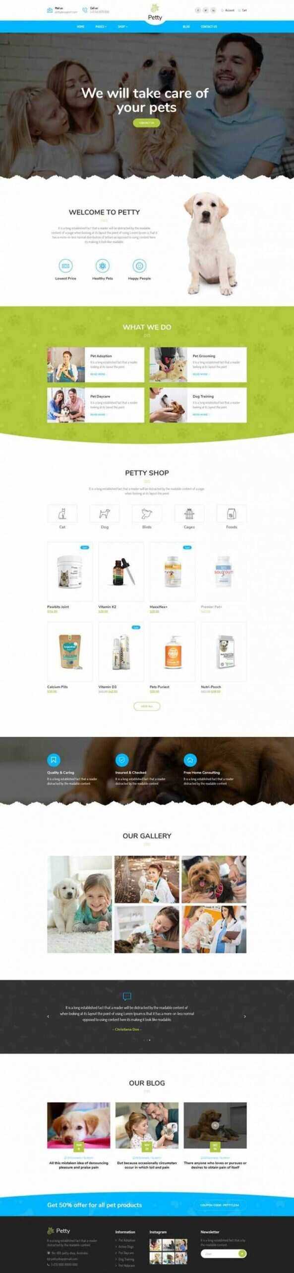 Bootstrap扁平响应式宠物商店宠物医院网站 - 网创&网赚 项目教学