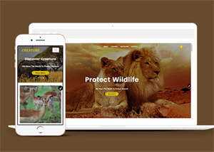 宽屏野生动物园官网企业模板 - 网创&网赚 项目教学