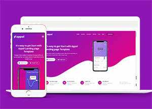 渐变色应用程式官网HTML5模板 - 网创&网赚 项目教学