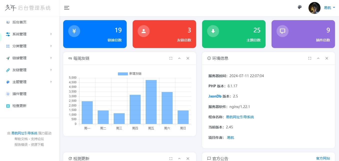 图片[2] - 易航网址引导系统V2.45 轻量级可扩展网址引导系统集成多套模板带后台无需授权免费完美可用 - 网创&网赚 项目教学