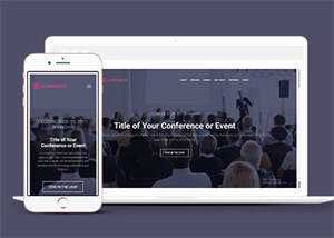 简洁商务会议活动网站模板源码 - 网创&网赚 项目教学