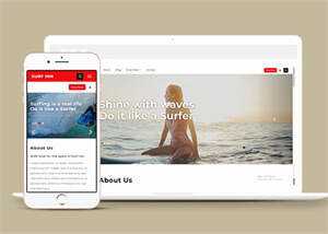 简洁海上冲浪HTML网页模板下载 - 网创&网赚 项目教学