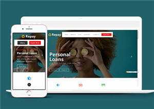 宽屏借贷企业服务响应式网页模板下载 - 网创&网赚 项目教学