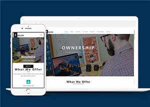 简洁企业服务执行动态HTML网页模板下载 - 网创&网赚 项目教学