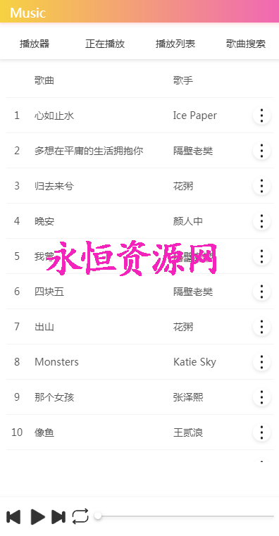 美化版音乐网站源码 - 网创&网赚 项目教学