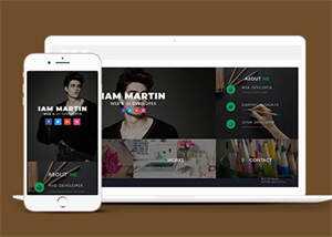 宽屏UI设计师个人简历网页模板 - 网创&网赚 项目教学