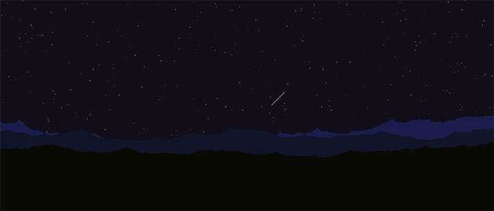 html5 canvas山顶夜空流星划过背景动画特效 - 网创&网赚 项目教学