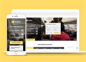 宽屏航空公司机票预订官网模板 - 网创&网赚 项目教学