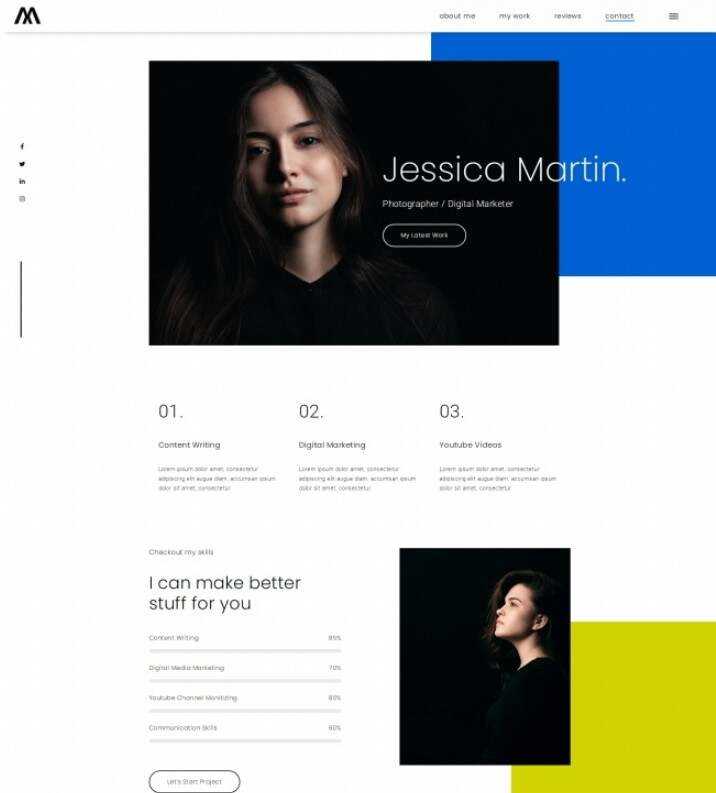 摄影师数字营销师简历网站html模板 - 网创&网赚 项目教学