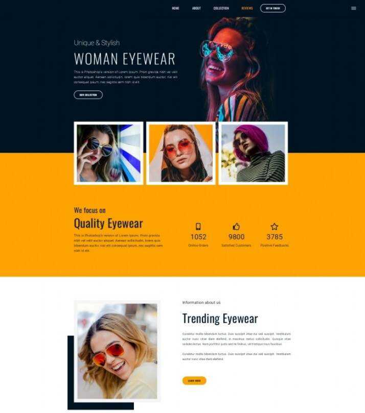 时尚女士墨镜品牌宣传网站html模板 - 网创&网赚 项目教学