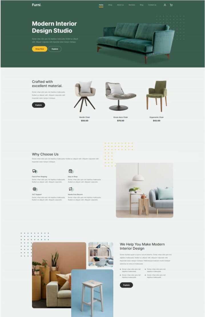 现代室内设计工作室网站html模板 - 网创&网赚 项目教学
