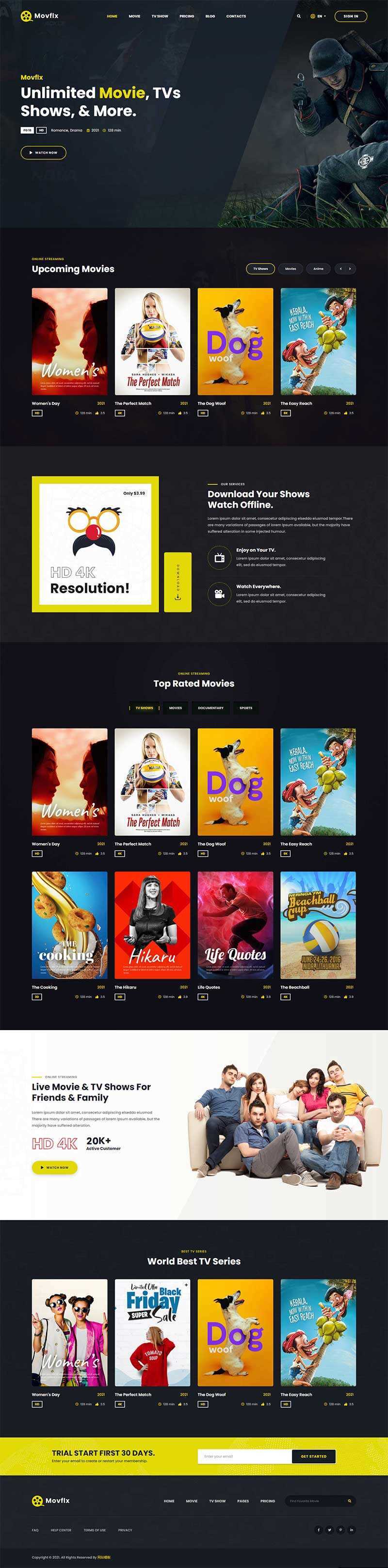 响应式在线影院视频平台HTML5模板 - 网创&网赚 项目教学