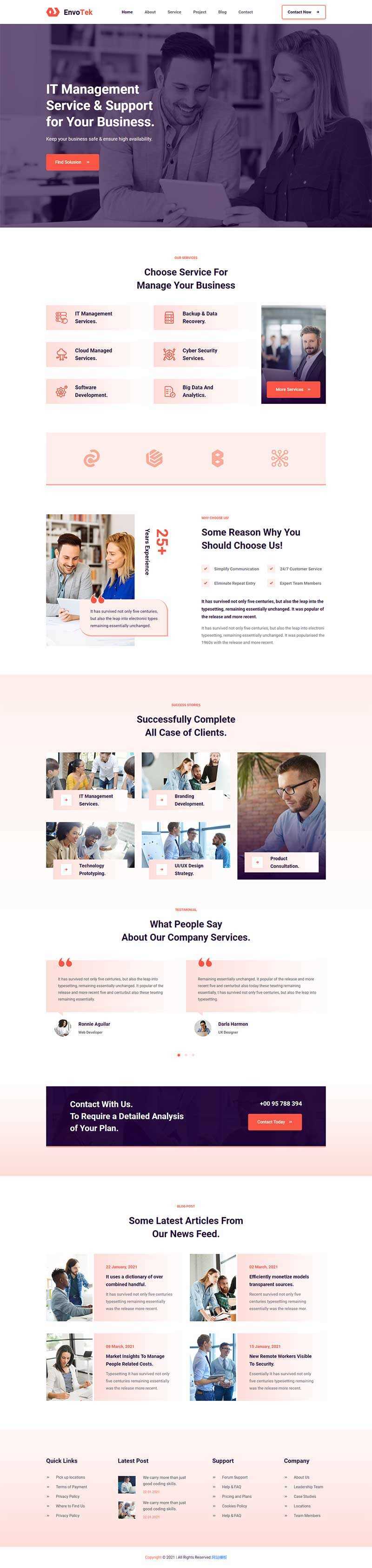 响应式IT软件解决方案公司网页html模板 - 网创&网赚 项目教学