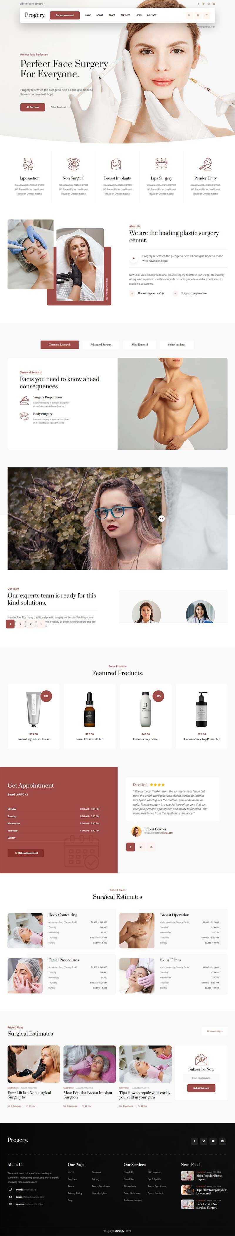 咖啡色整形美容外科医院主页html5模板 - 网创&网赚 项目教学