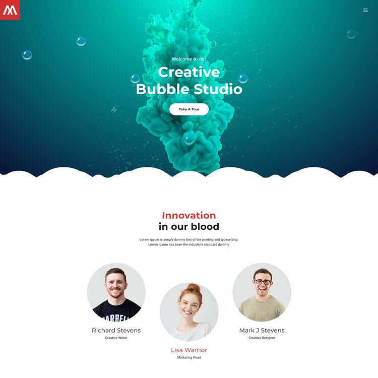 个性创意泡泡工作室html5模板 - 网创&网赚 项目教学