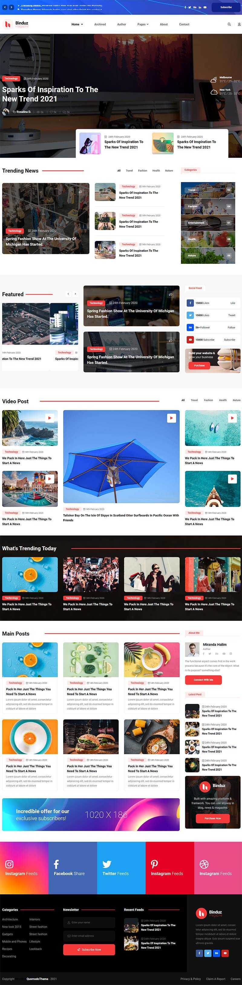多用途响应式的行业资讯博客网页html模板 - 网创&网赚 项目教学