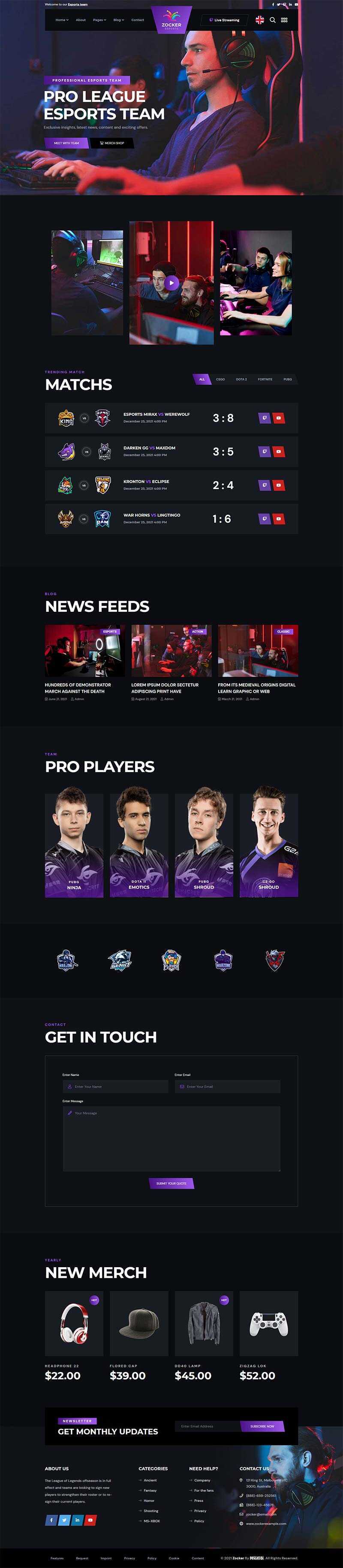 黑色响应式电子竞技游戏官网HTML模板 - 网创&网赚 项目教学
