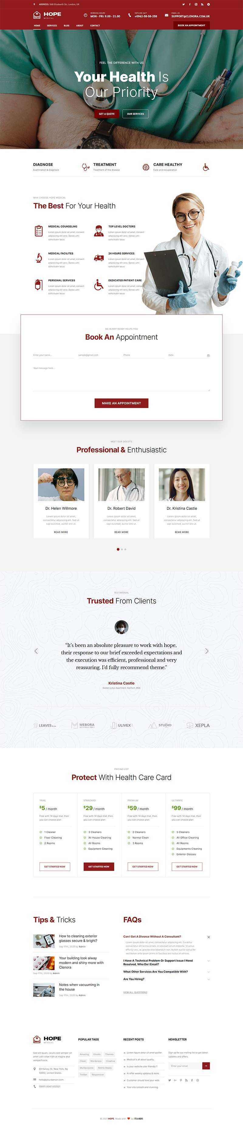 bootstrap牙科医院门诊医疗服务网站HTML5模板 - 网创&网赚 项目教学