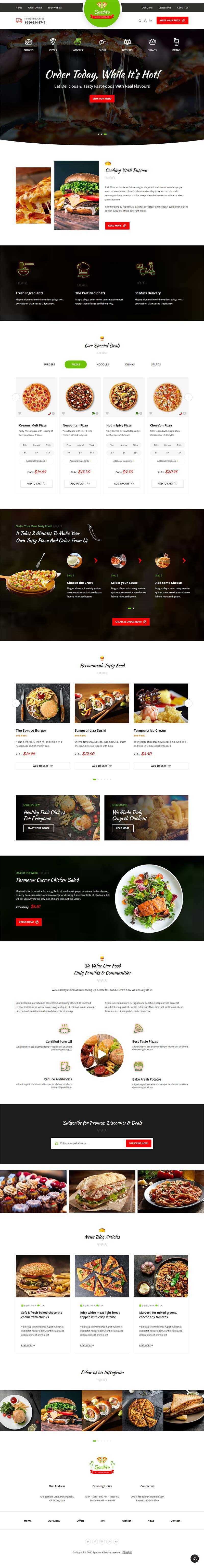 响应式快餐美食预订官网html模板 - 网创&网赚 项目教学