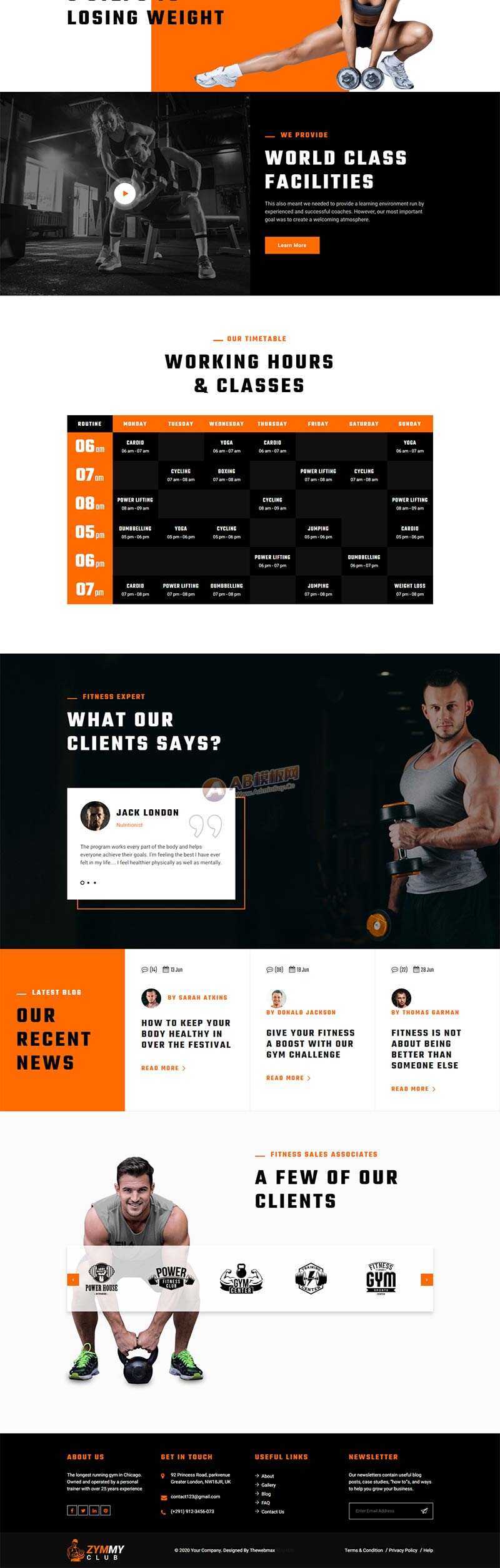 响应式html5健身俱乐部网站html模板 - 网创&网赚 项目教学