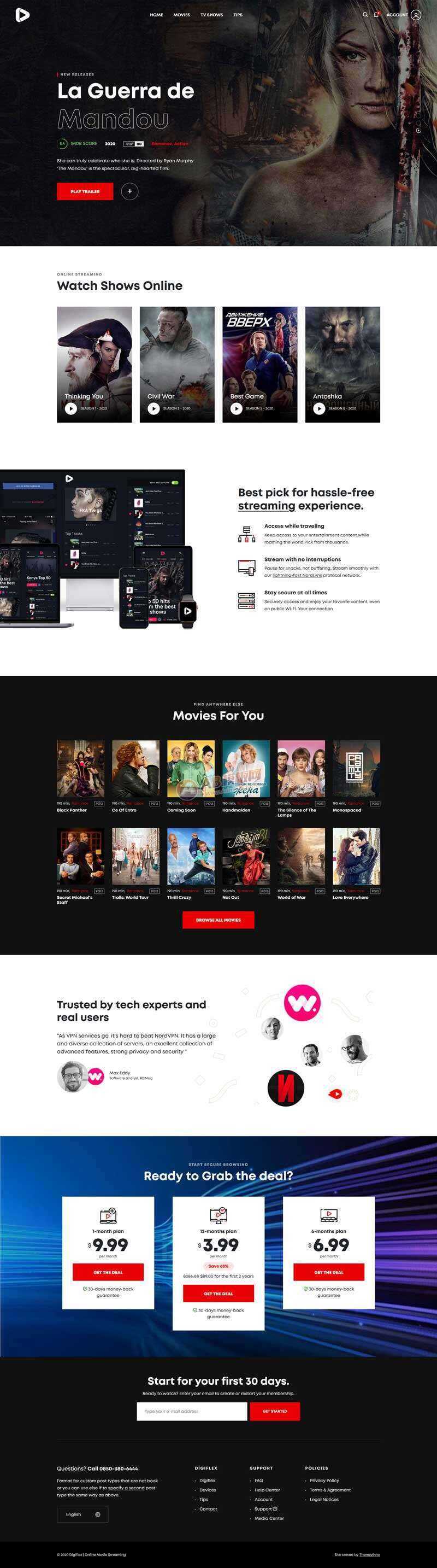 Bootstrap在线3D高清影院视频网页模板 - 网创&网赚 项目教学