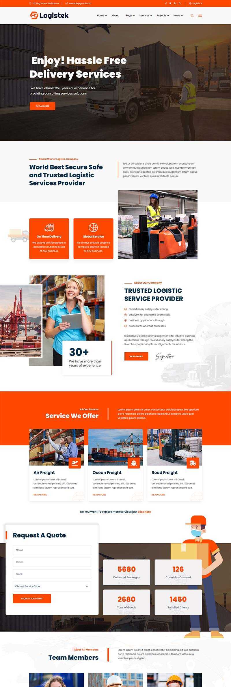 响应式物流运输快递企业网站html模板 - 网创&网赚 项目教学