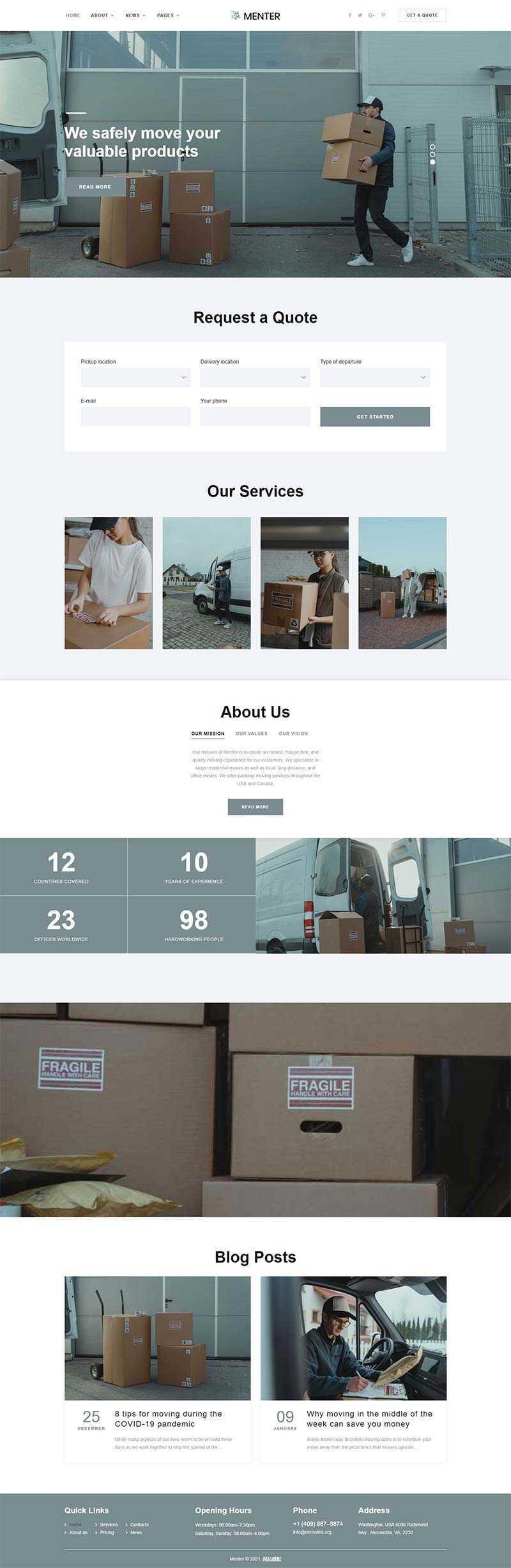 bootstrap响应式搬家快递公司网站html5模板 - 网创&网赚 项目教学