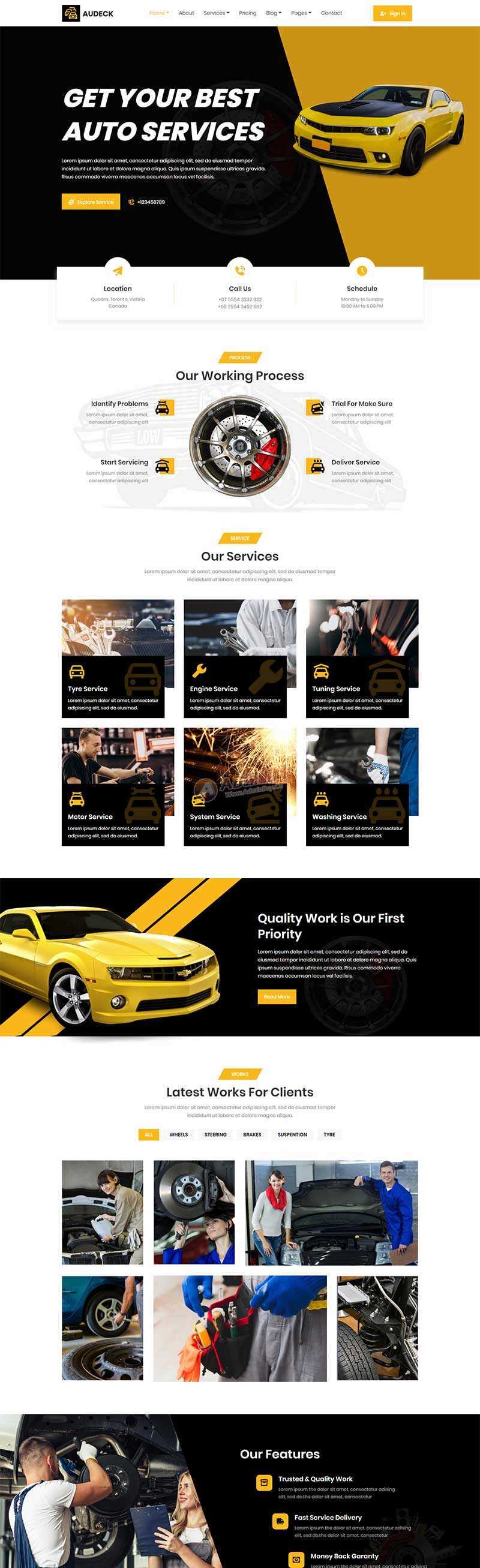 bootstrap响应式汽车改装维修公司官网html模板 - 网创&网赚 项目教学