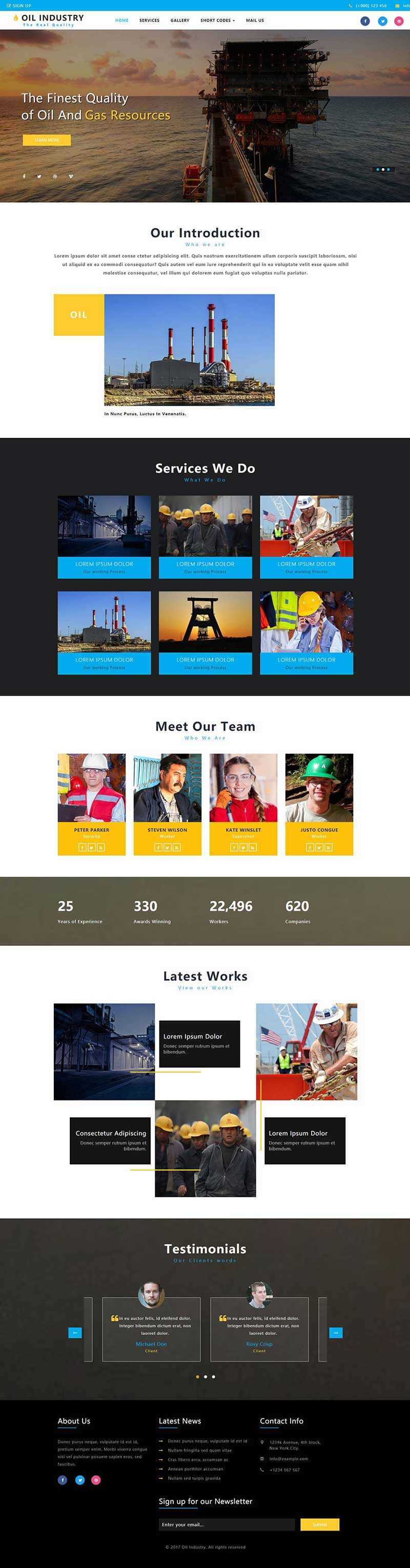 bootstrap石油开采工业类企业网站html模板 - 网创&网赚 项目教学