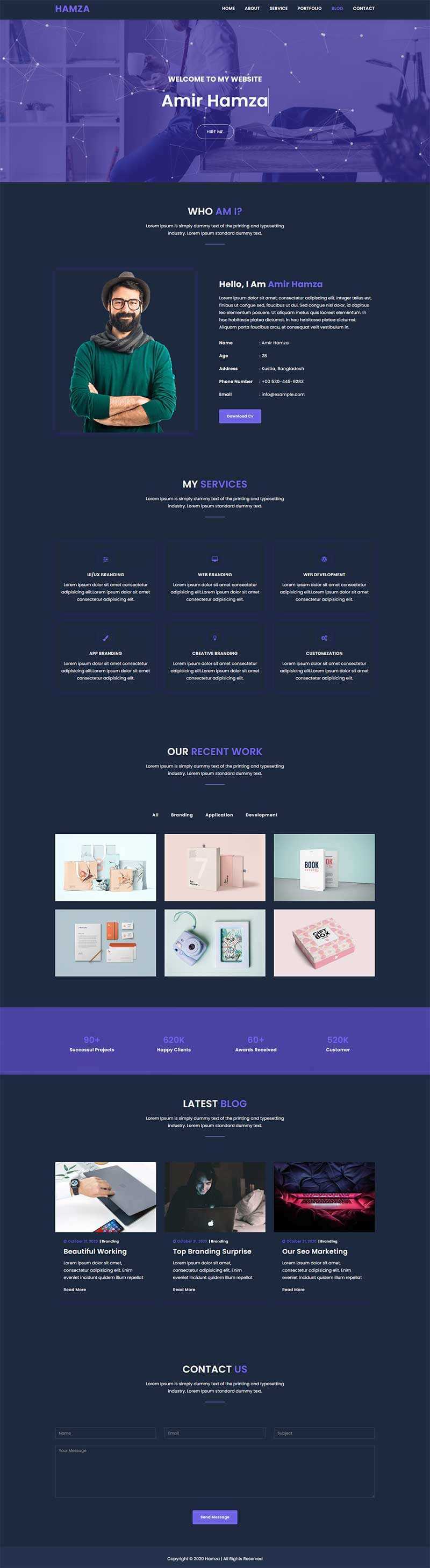 炫酷全屏个人作品集展示网页html模板 - 网创&网赚 项目教学