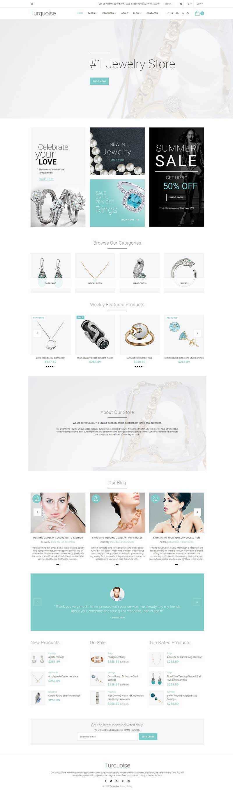 白色珠宝商城整站网页html模板 - 网创&网赚 项目教学