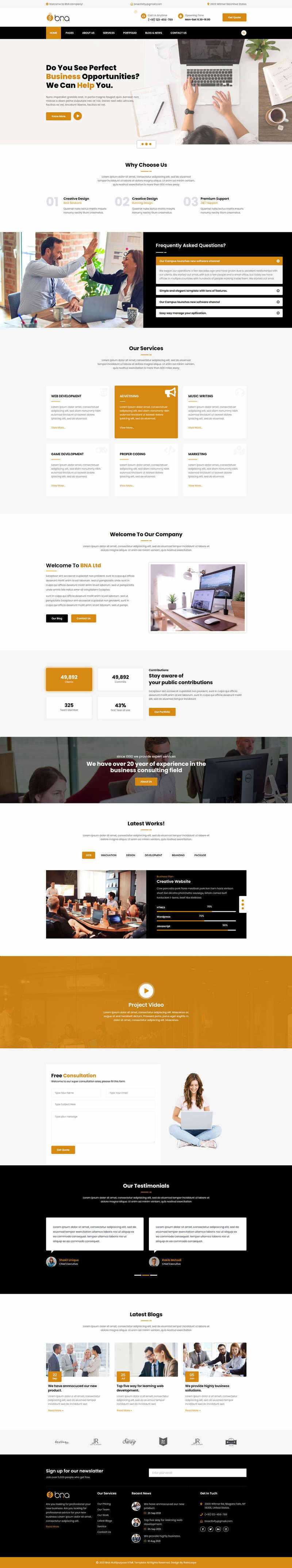 Bootstrap多用途响应式商务企业展示html模板 - 网创&网赚 项目教学