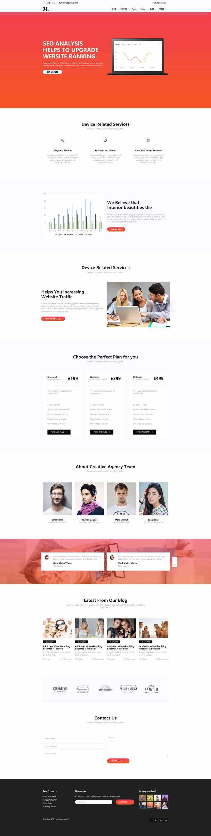红色响应式SEO优化服务网站html模板 - 网创&网赚 项目教学