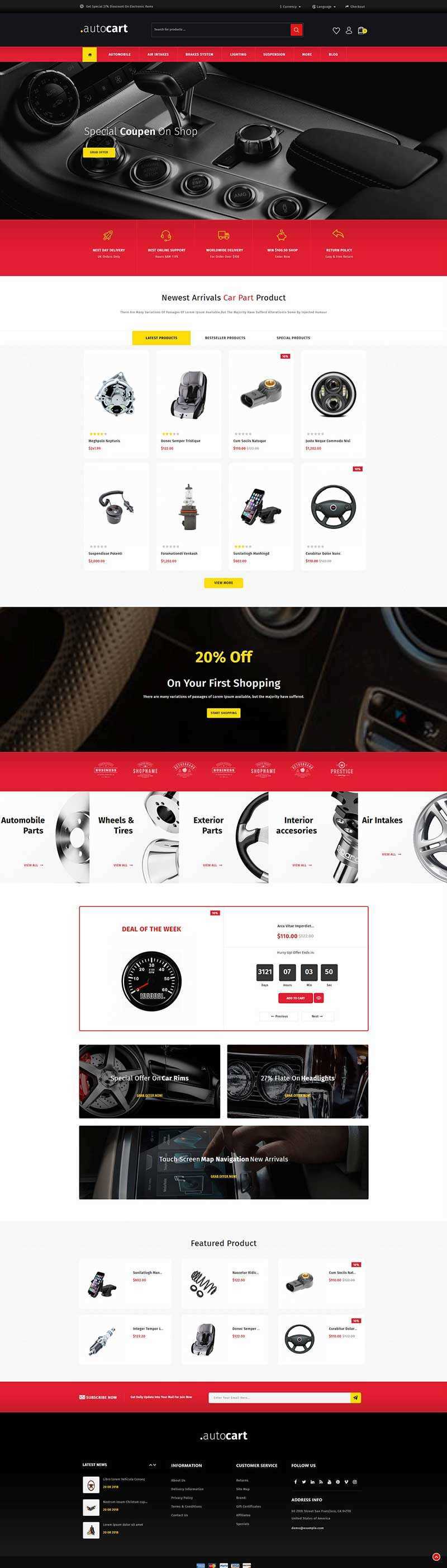 高端大气的汽车零件电商网站html模板 - 网创&网赚 项目教学